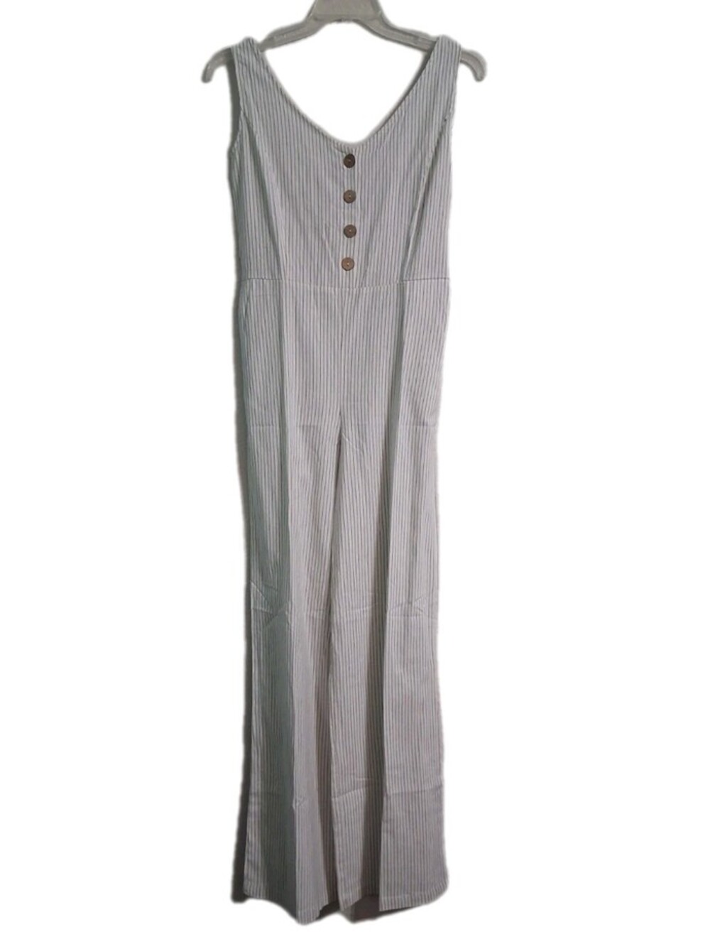 Ladies Bailey's Blossoms White W/ Grey Stripes XS Overalls New With Tags